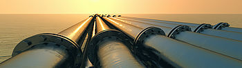 Brennwert Erdgas: Rohre transportieren Erdgas 