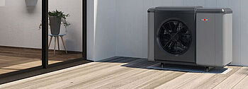 Das Kältemittel R290 für die Wärmepumpe R290: Die Außeneinheit einer CHA-Monoblock Wärmepumpe