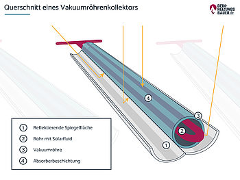 Solarabsorber: Vakuumröhrenkollektor Grafik