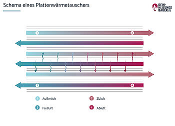 Schema Plattenwärmetauscher Schema eines Plattenwärmetauschers Grafik