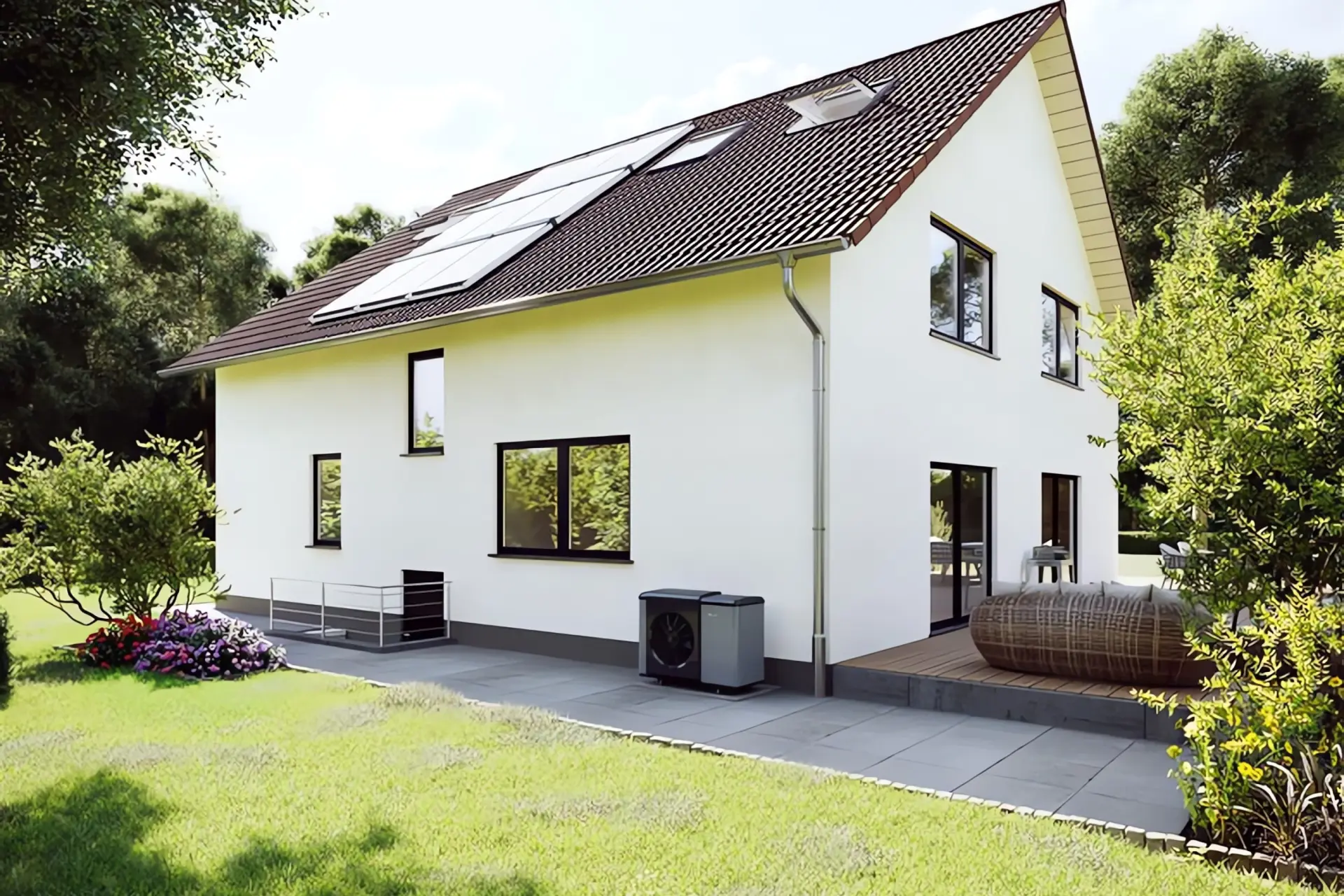 Solarkollektor: Haus mit Solarkollektoren von WOLF