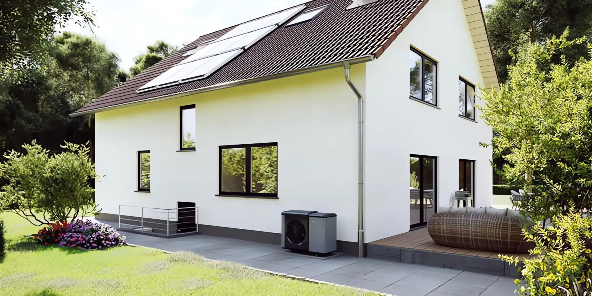 Solarkollektor: Haus mit Solarkollektoren von WOLF