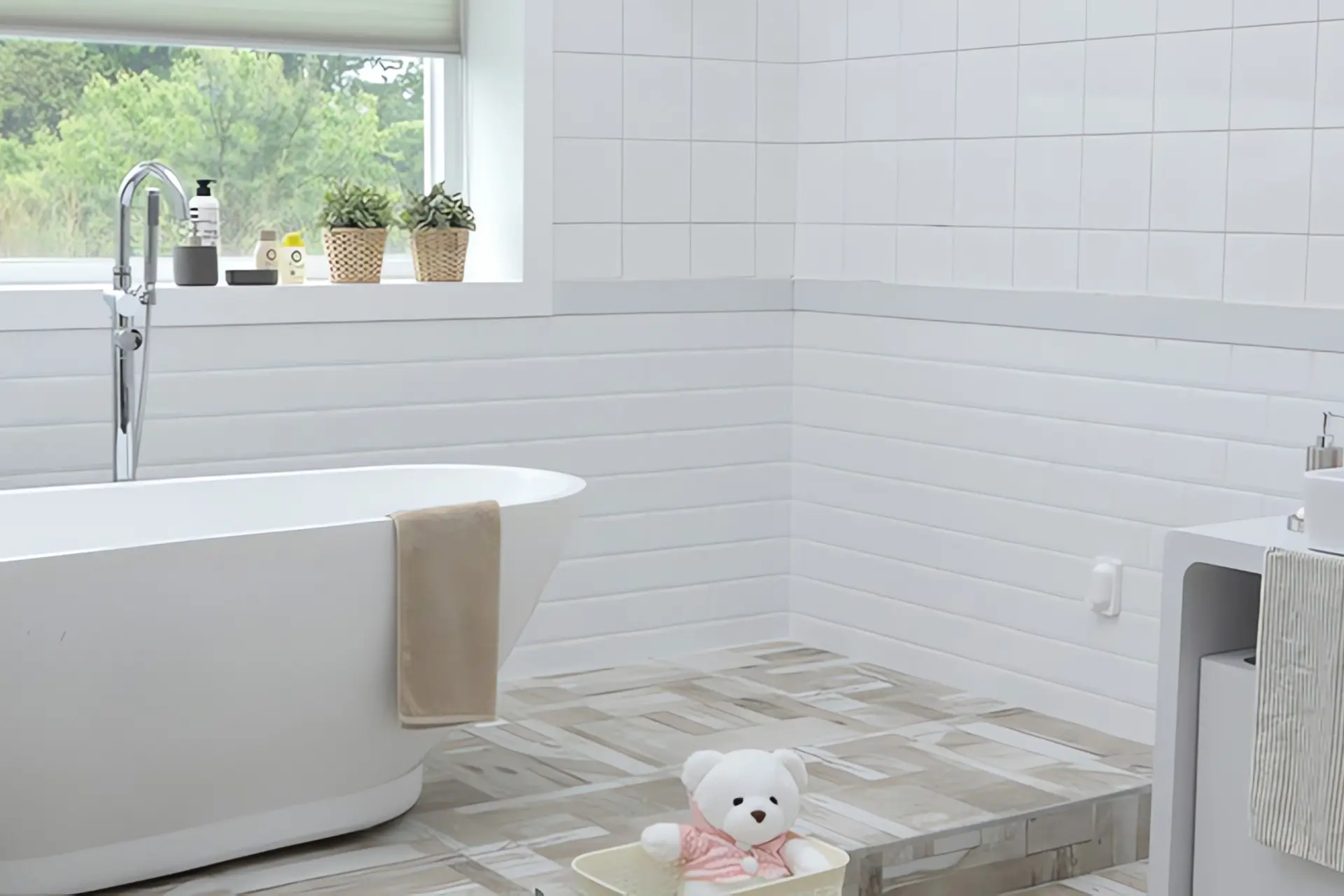 Badheizung: Badezimmer mit Heizkörper
