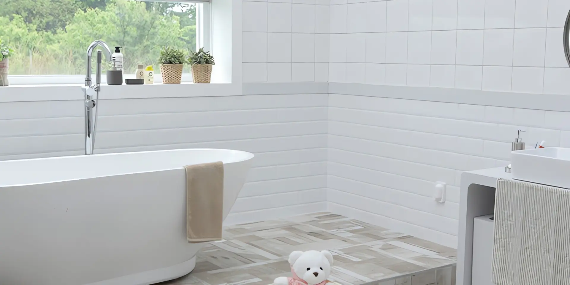 Badheizung: Badezimmer mit Heizkörper
