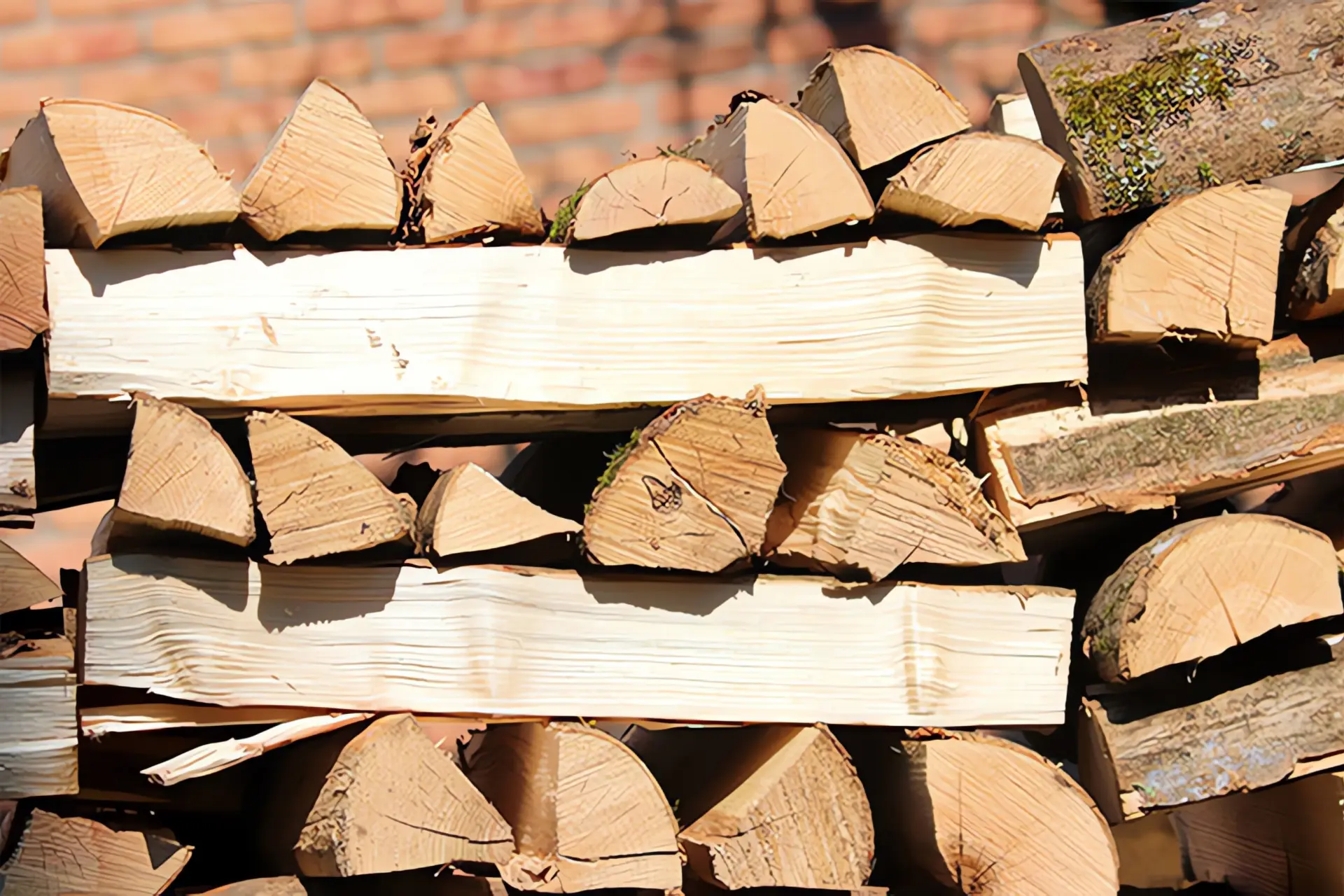 Brennholz lagern: Aufgeschichtete Holzscheite