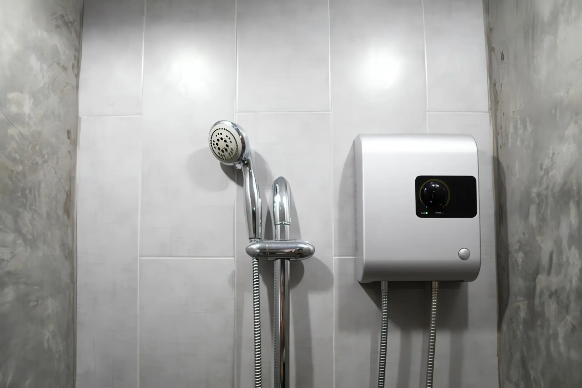 Durchlauferhitzer elektronisch: Gerät in der Dusche