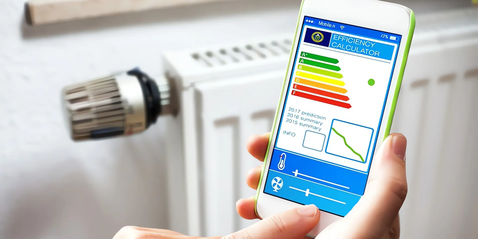 Energieeffizienzklasse berechnen: Smartphone mit Energielabel-App