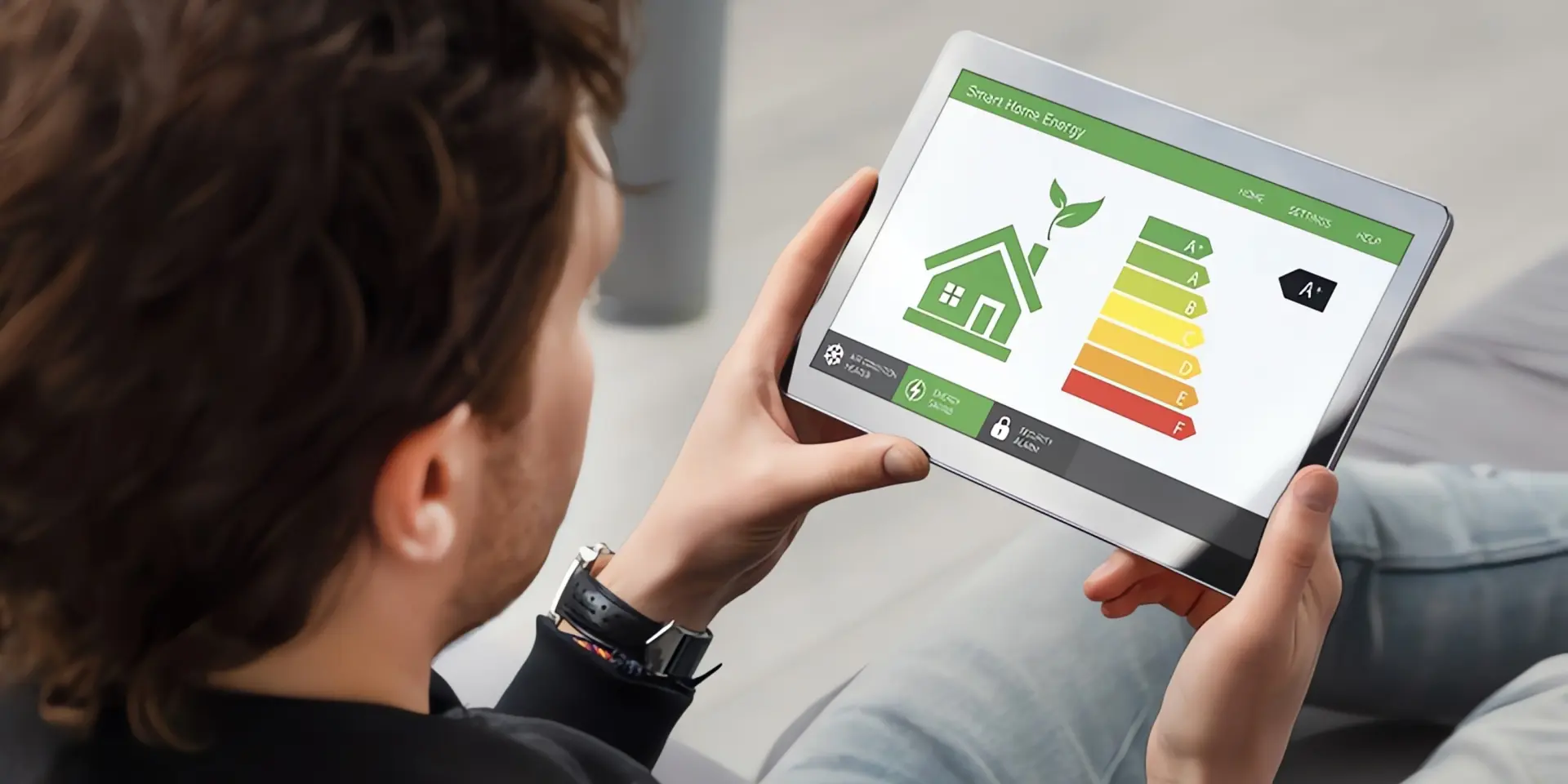 Energieeffizienzklasse berechnen: Mann mit Tablet in Hand