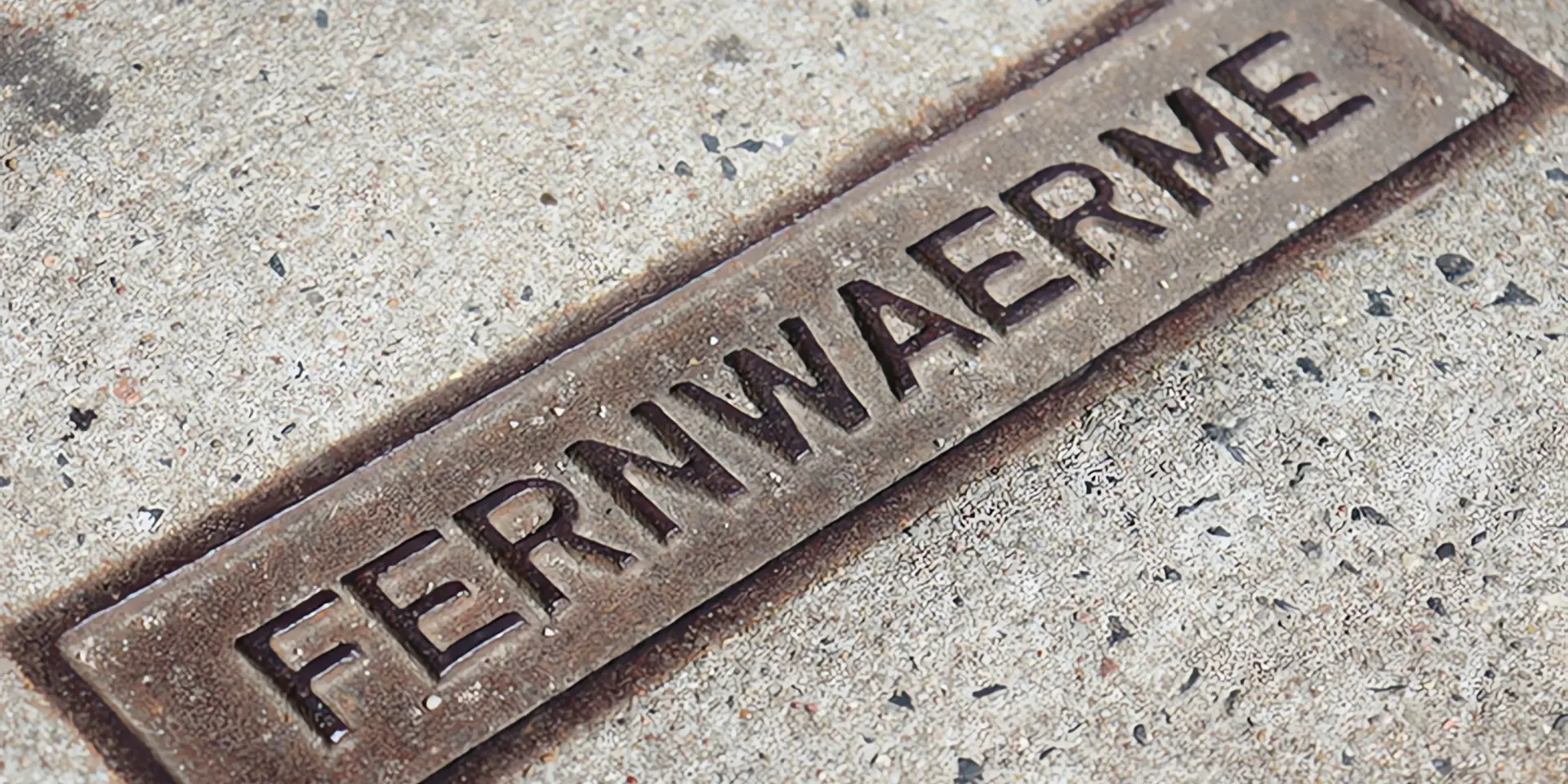 Fernwärme Kosten: Auf den Boden gedrucktes Wort "Fernwärme"