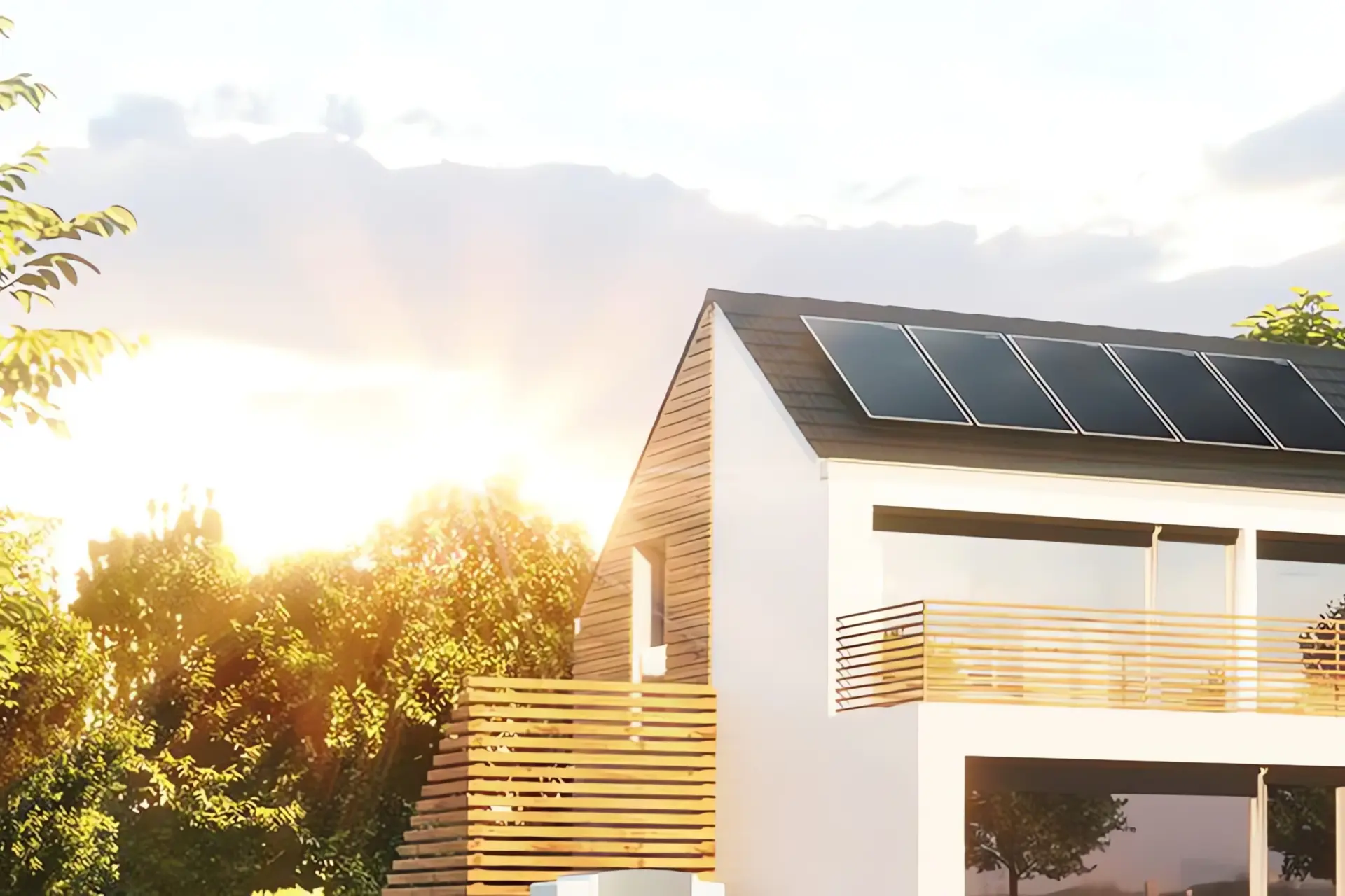 Heizung Passivhaus: Haus mit Solaranlage