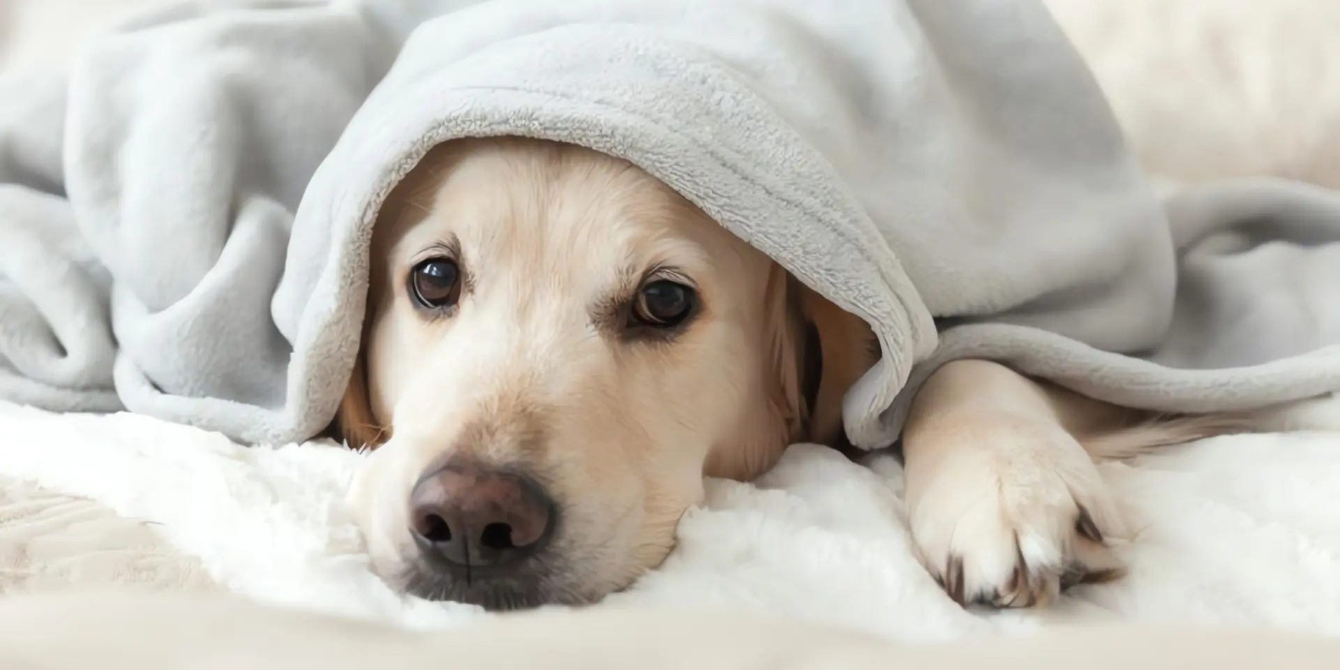 Heizungsausfall: Hund unter Decke