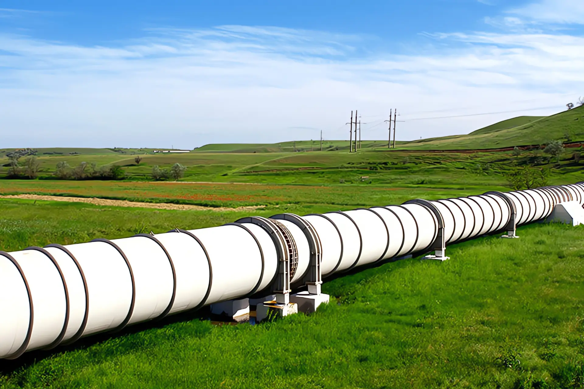 H-Gas L-Gas Marktraumumstellung: Gasleitung in der Landschaft