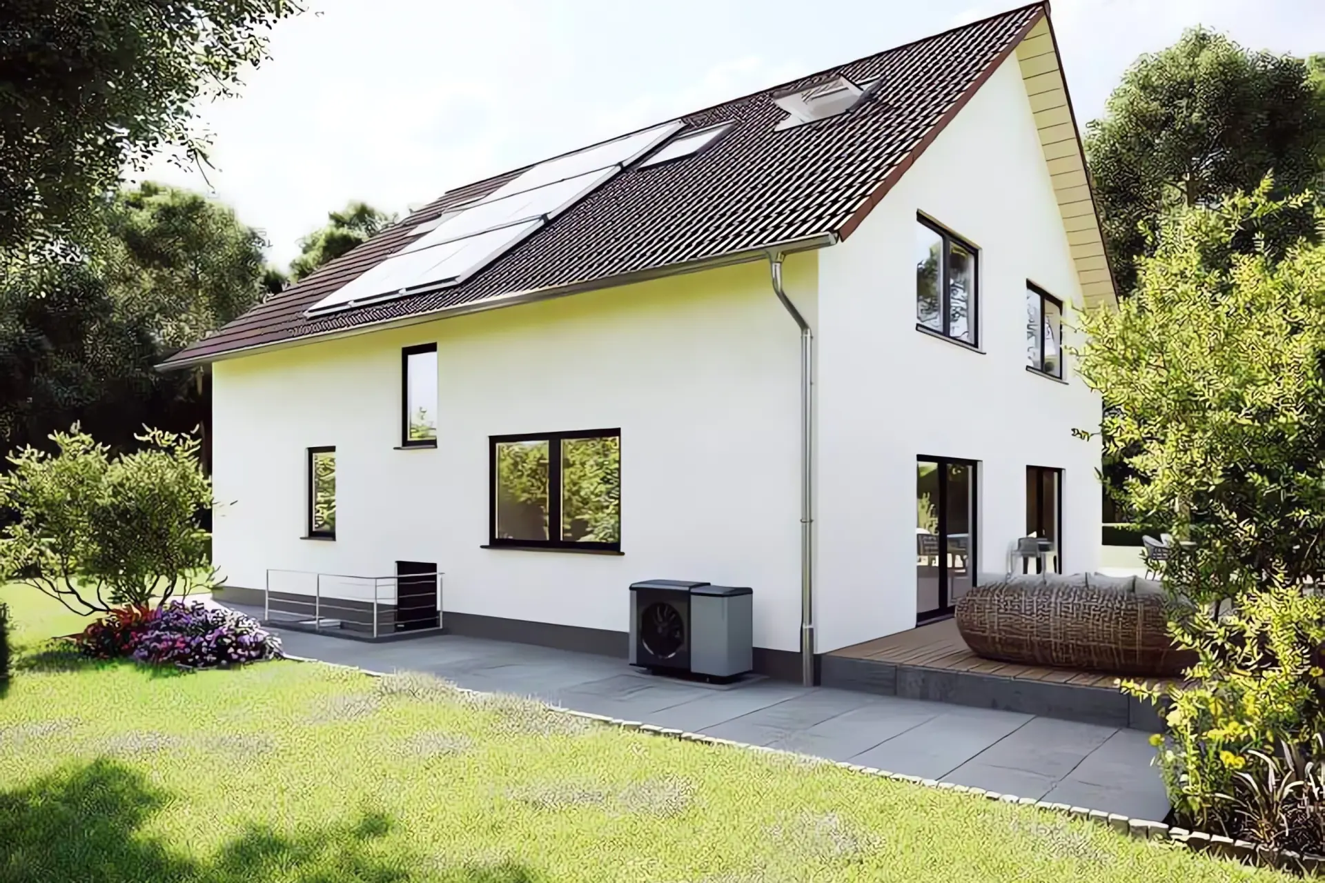 Solar Wärmepumpe mit Röhrenkollektoren