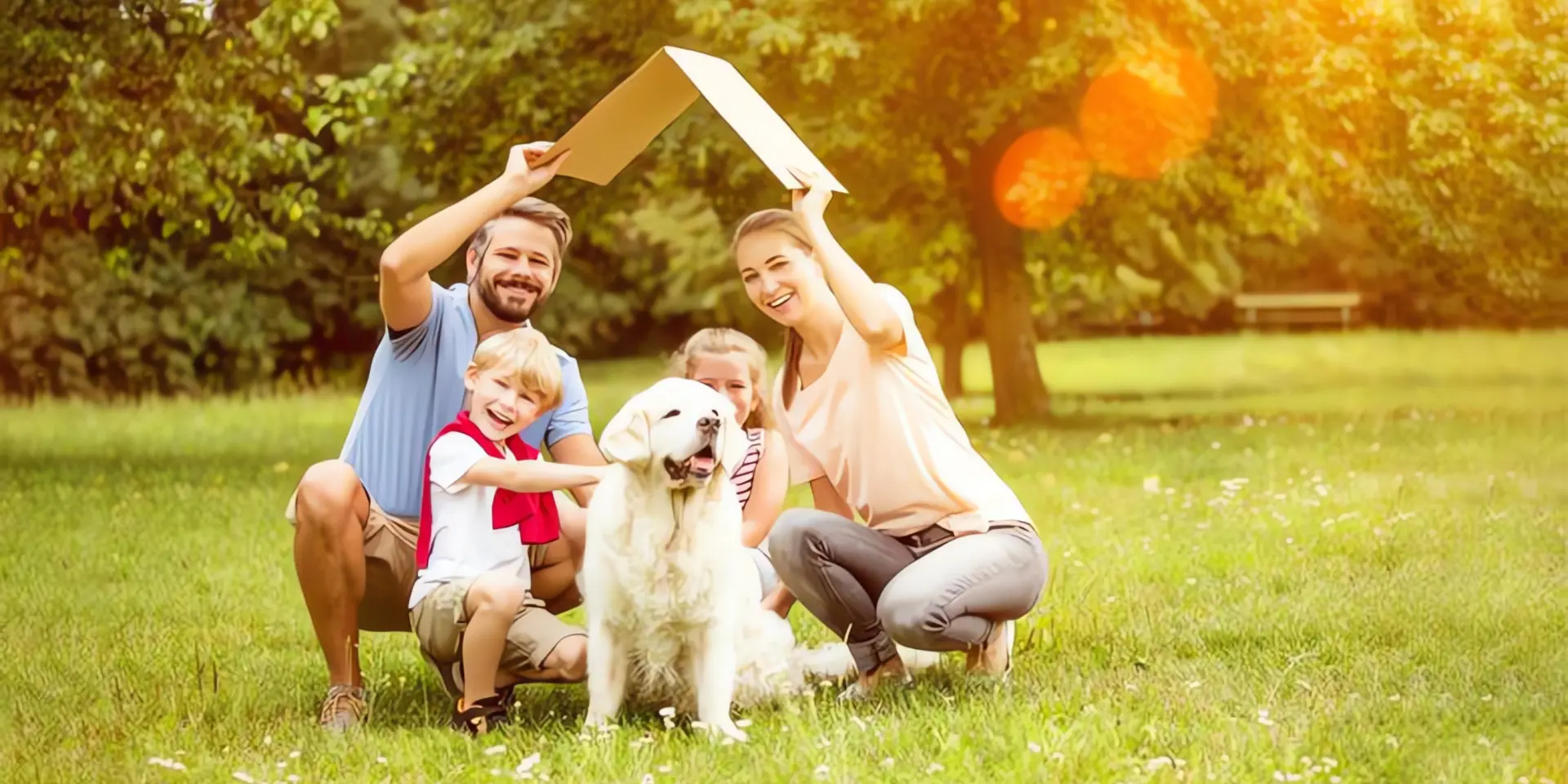Wärmepumpe Schallschutz: glückliche Familie mit Hund