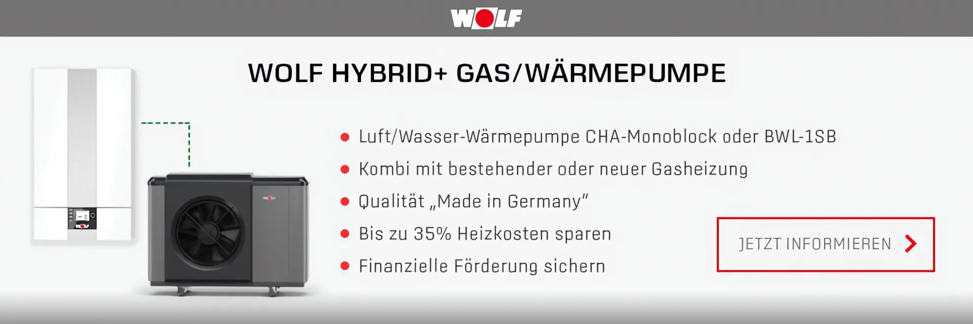 Hybridheizung auf Wärmepumpe und Gasgerät WOLF GmbH