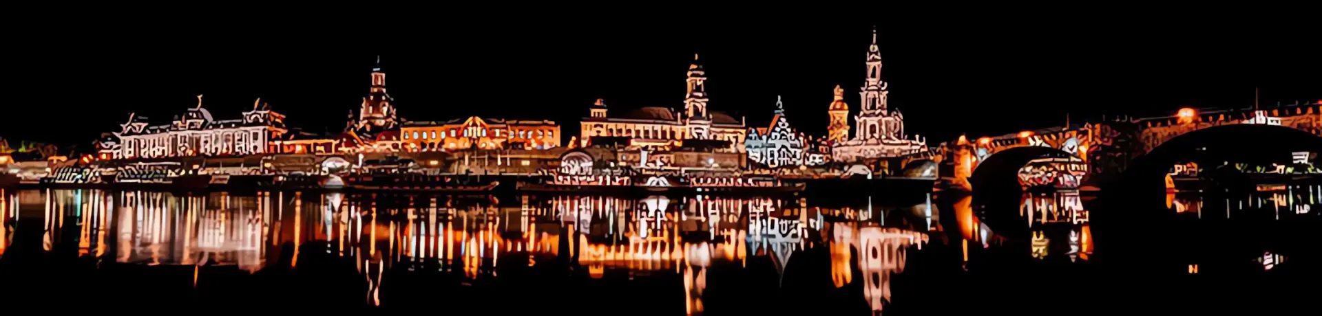 Heizungsbauer Dresden Klempner Stadtpanorama bei Nacht
