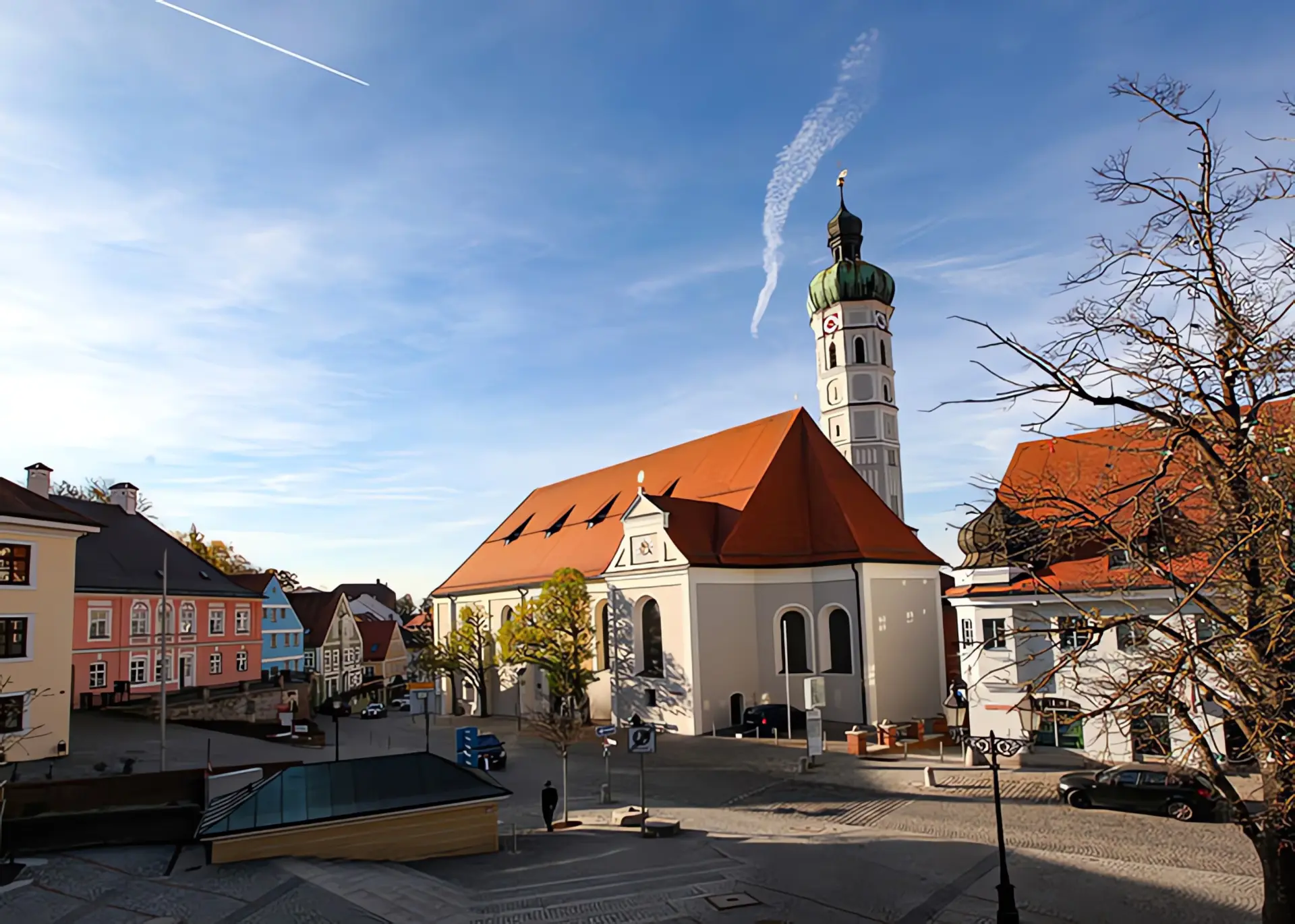 Heizungsbauer Spengler Dachau Rathausplatz mit Kirche