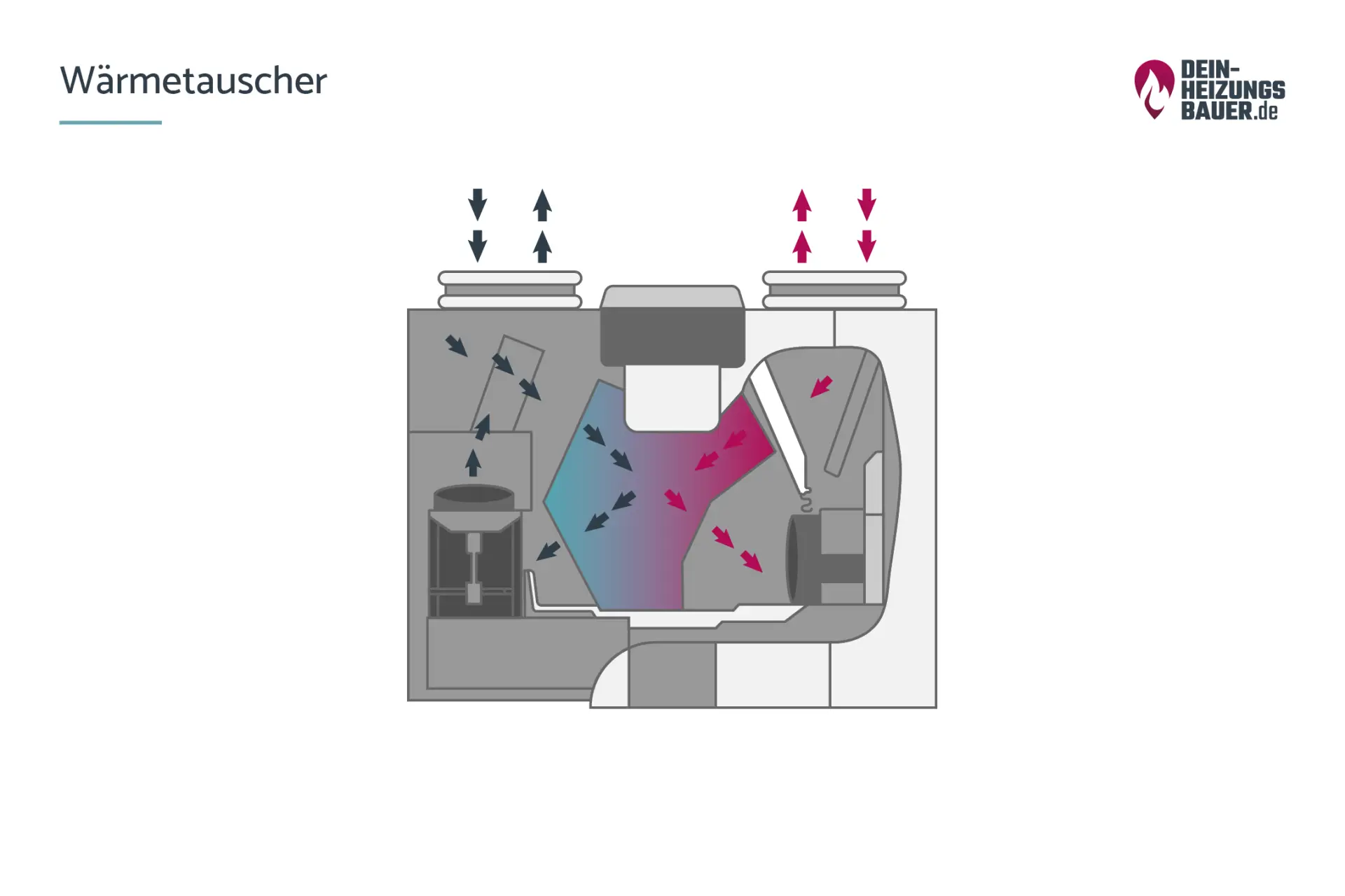 Funktionsweise des Wärmetauschers einer Lüftungsanlage Lüftungsanlage Aufbau: Wärmetauscher Funktion